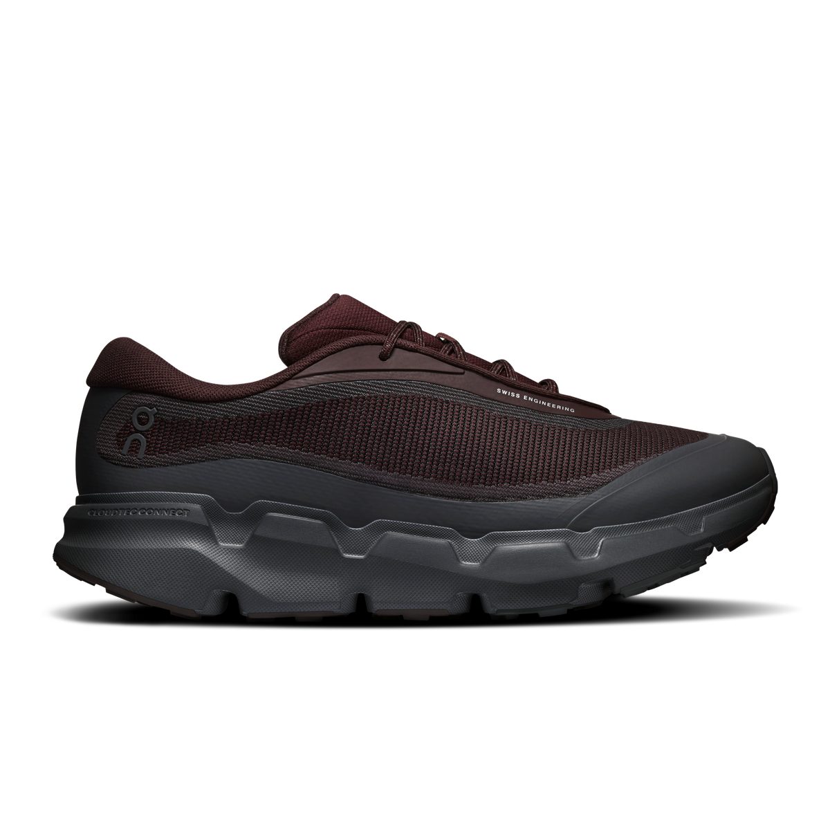 On Cloudsoma Hike men's hiking shoe in Ox and Eclipse brown, lateral view
