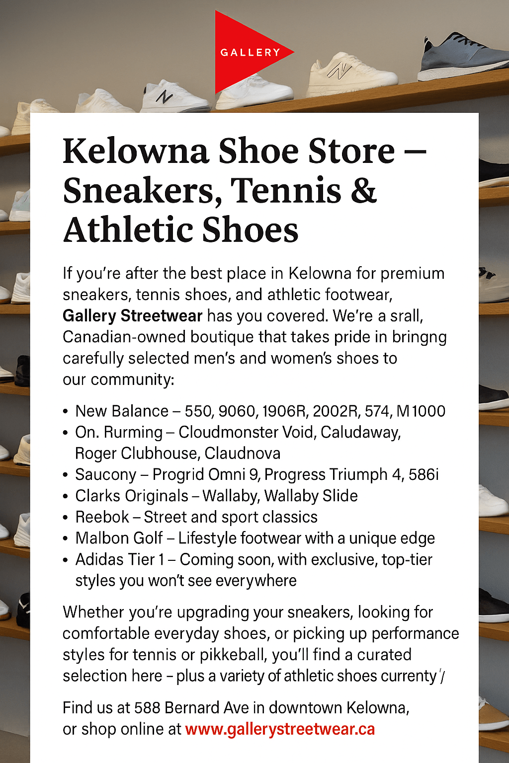 Kelowna Shoe Store – Where Premium Sneakers & Athletic Shoes Meet Style - Gallery Streetwear