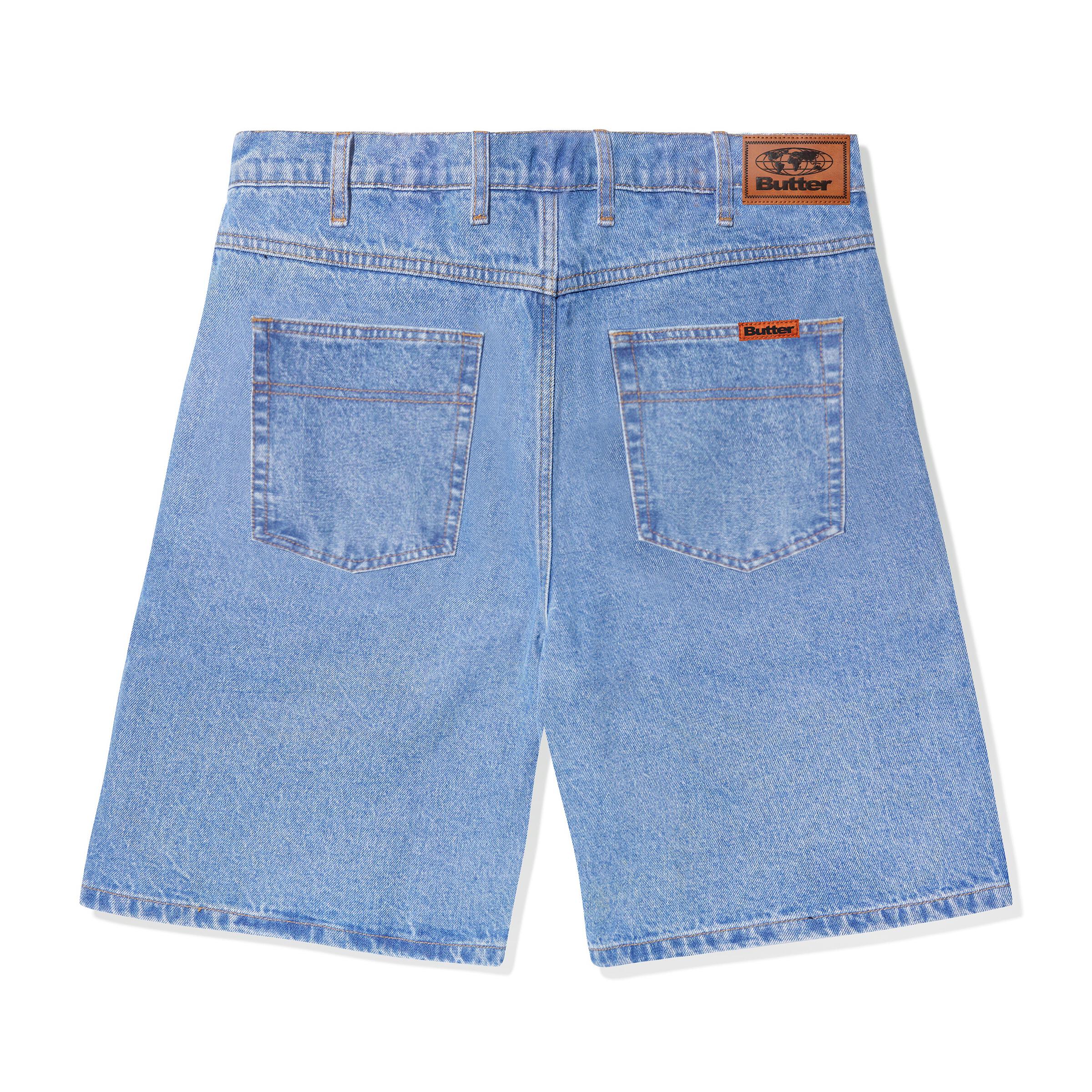 Butter Goods Scribble Denim Shorts Mid Blue