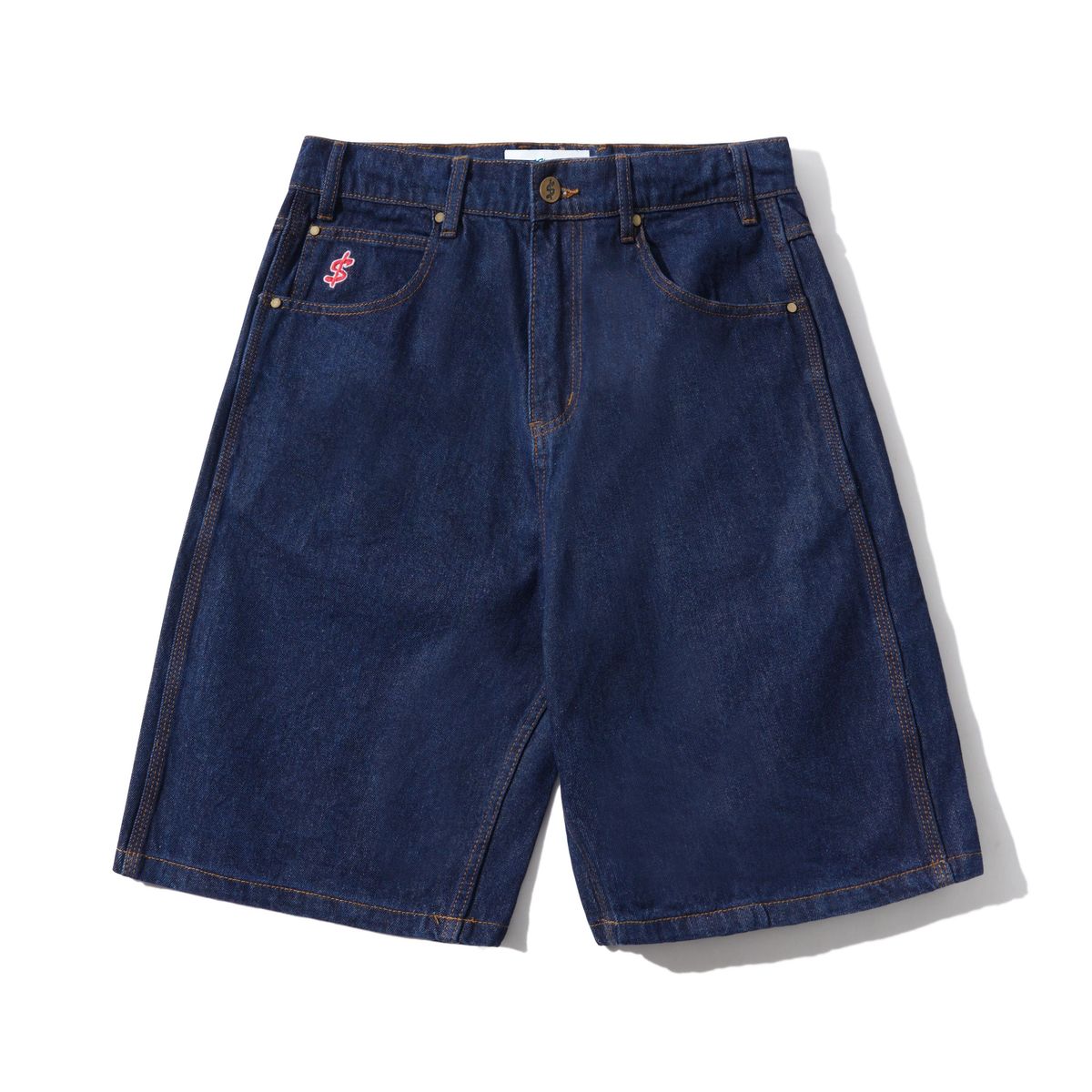 Cash Only Logo Denim Shorts Dark Indigo