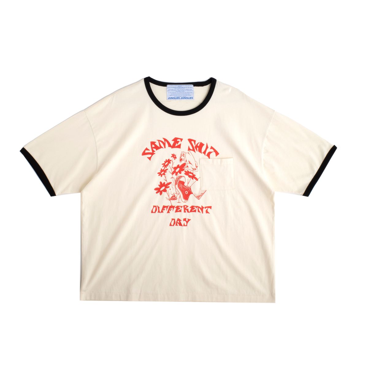 Jungles Jungles Same Sh*t Ringer Tee White / Black