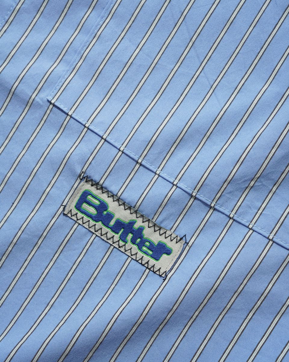 Butter Goods Vertical Stripe S/S Shirt Blue