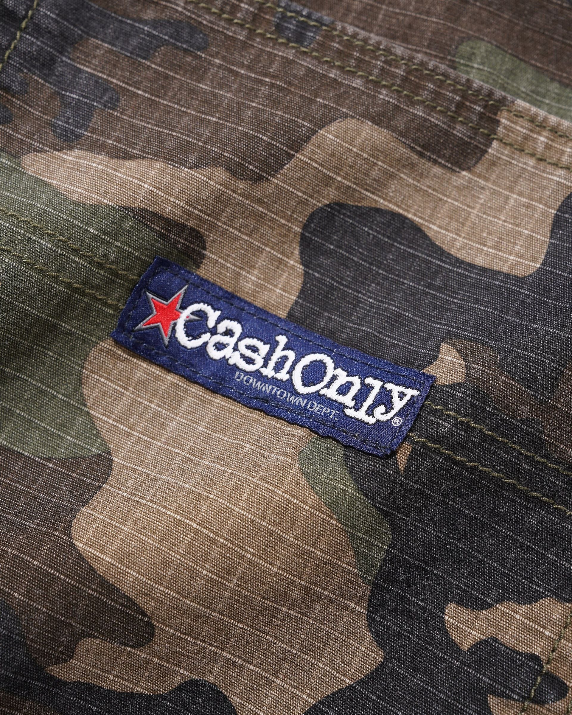 Cash Only Ripstop Carpenter Pants Woodland Camo - Downtown Dept pocket label