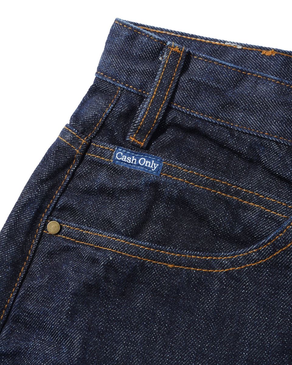 Cash Only Rodeo Denim Jeans Blue Selvedge - coin pocket tab