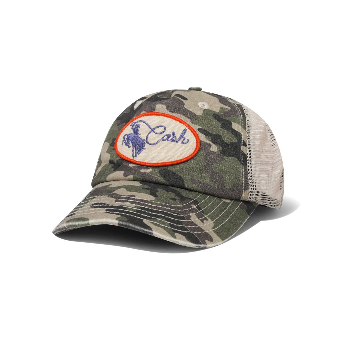 Cash Only Rodeo Trucker Cap Camo - front