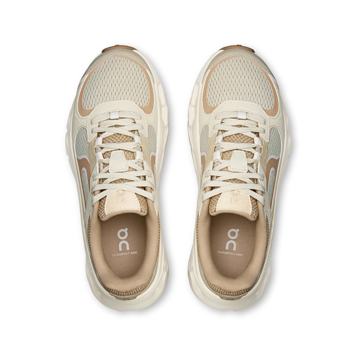 On Cloudtilt Arc women's Grain Ivory, medial side view