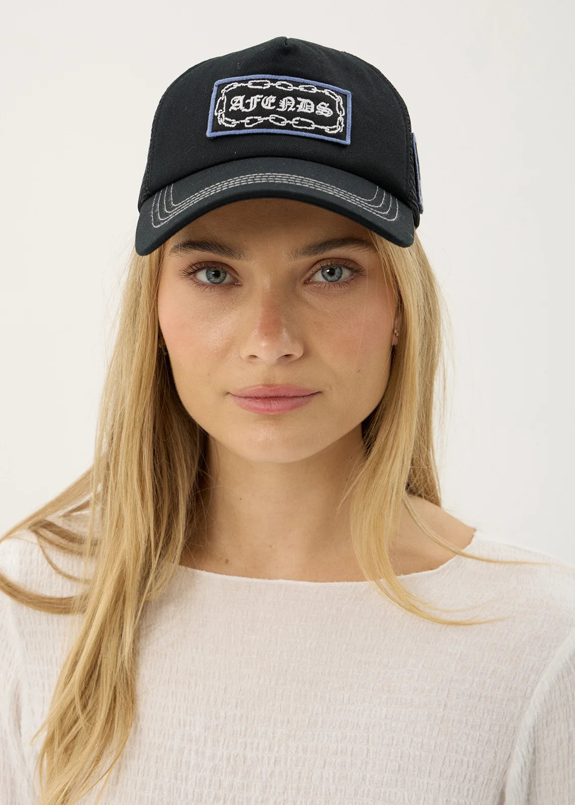 Afends Spiritual Recycled Mesh Trucker Cap – Black