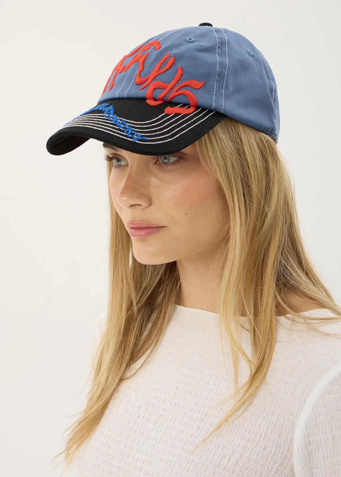 Afends Consider Recycled Six Panel Cap – Slate Blue