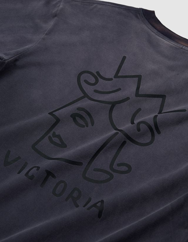 Victoria HK Sunfaded QH L/S Tee – Faded Black
