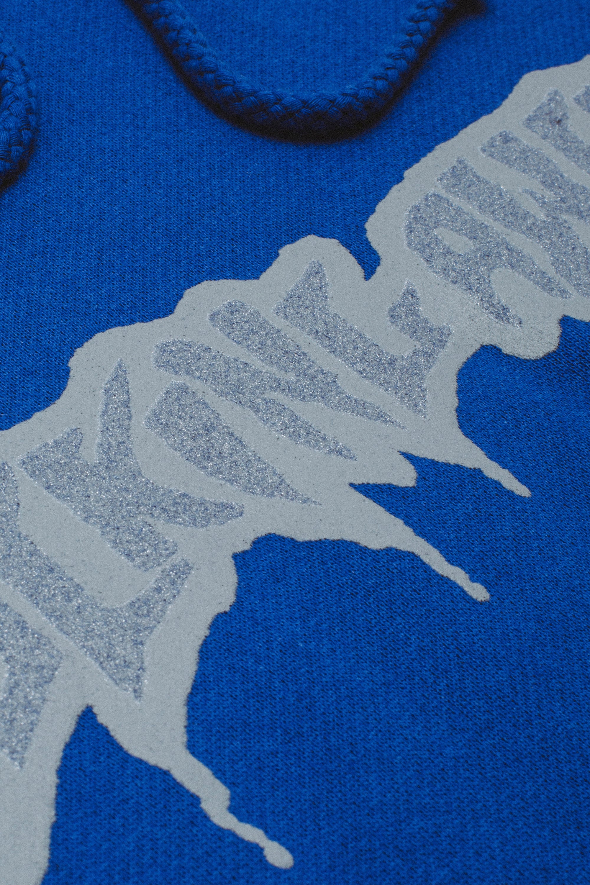 FA Reflective Drip Logo Hoodie Royal reflective detail