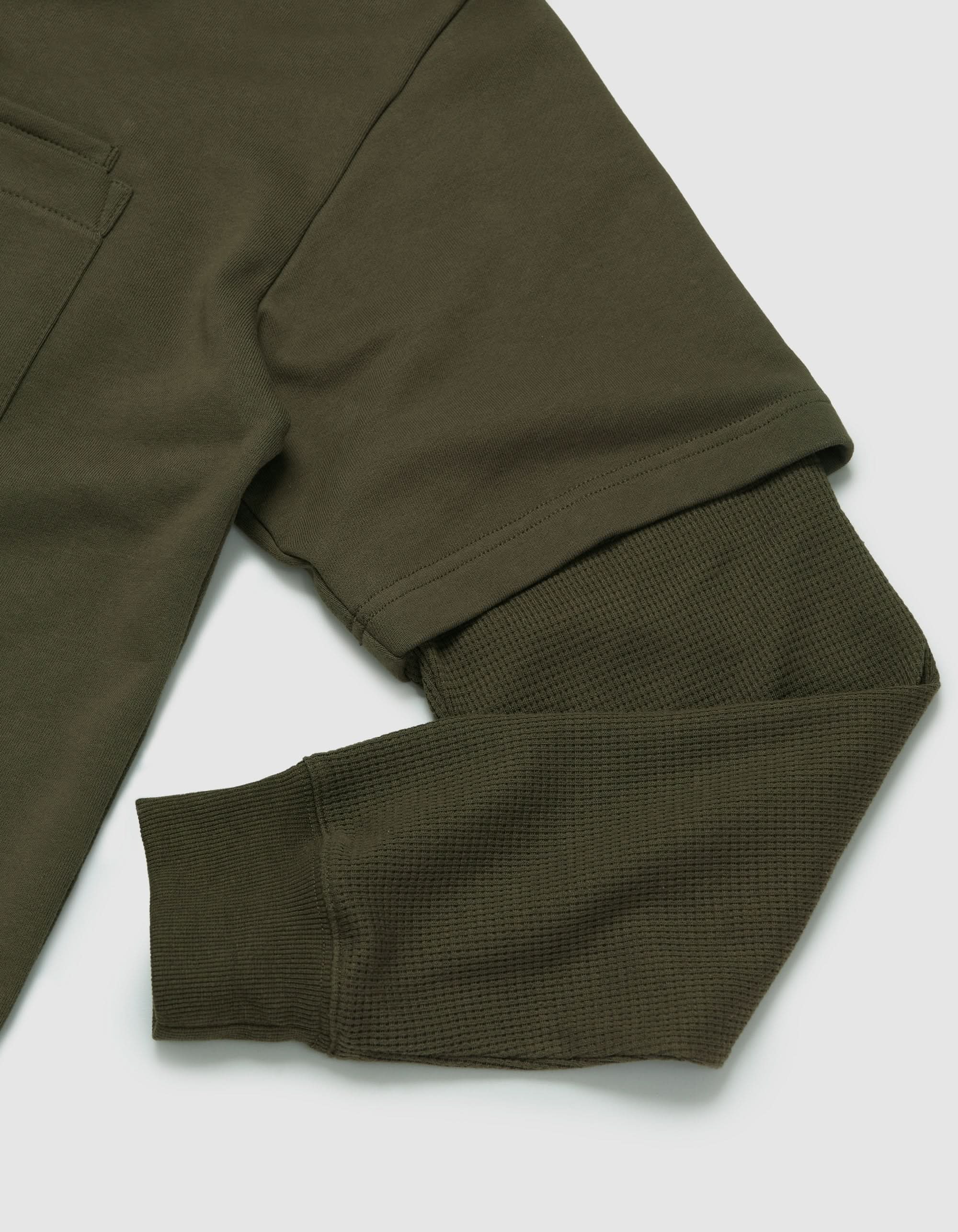 Victoria HK Waffle Sleeve Double Pocket Tee