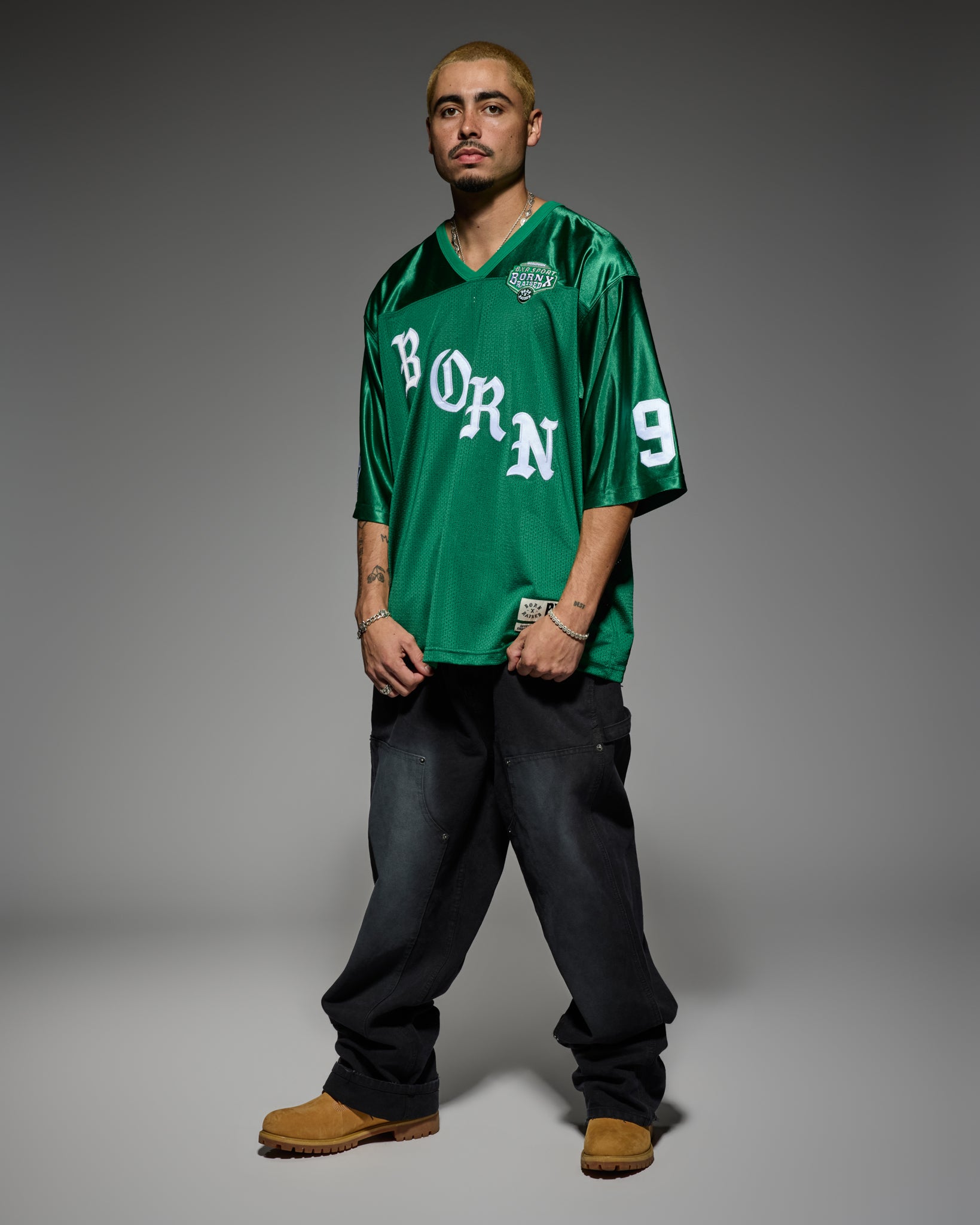 Born X Raised Paranoia Football Jersey - Kelly Green - lifestyle 1