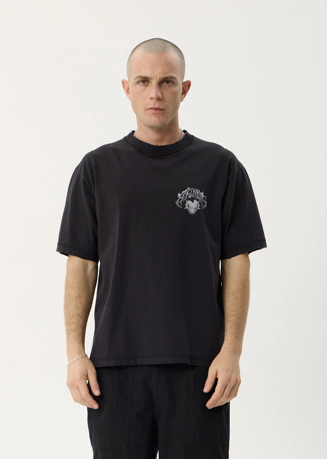 Afends Scorpius Recycled Heavyweight Boxy Tee – Stone Black