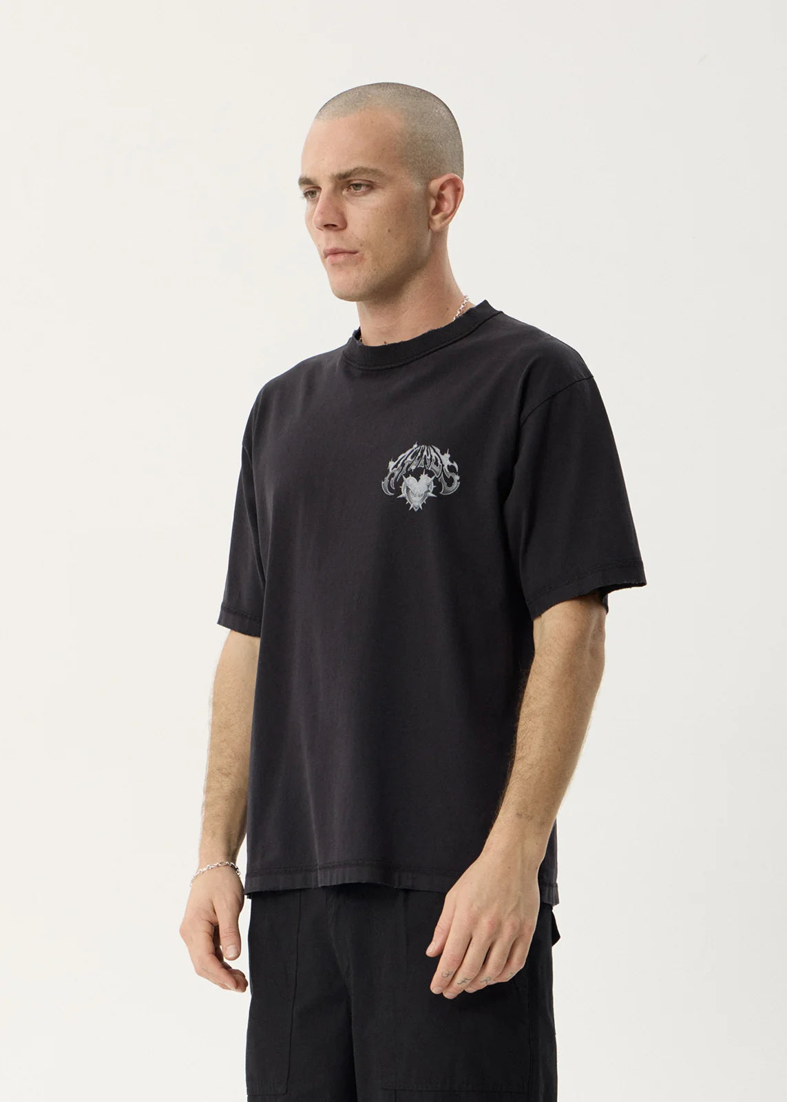 Afends Scorpius Recycled Heavyweight Boxy Tee – Stone Black