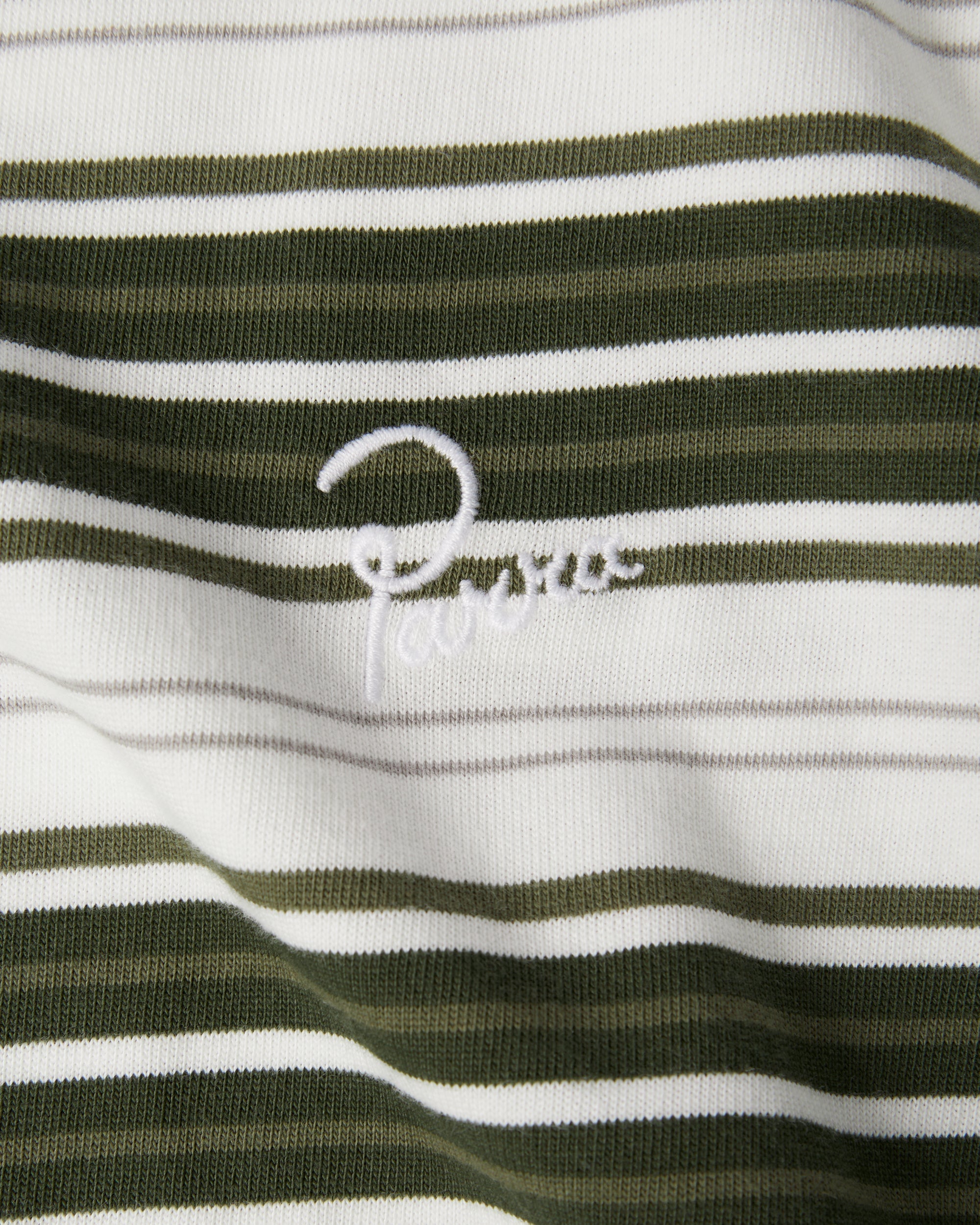 Parra Signature Striped t-shirt green — stripe and logo detail