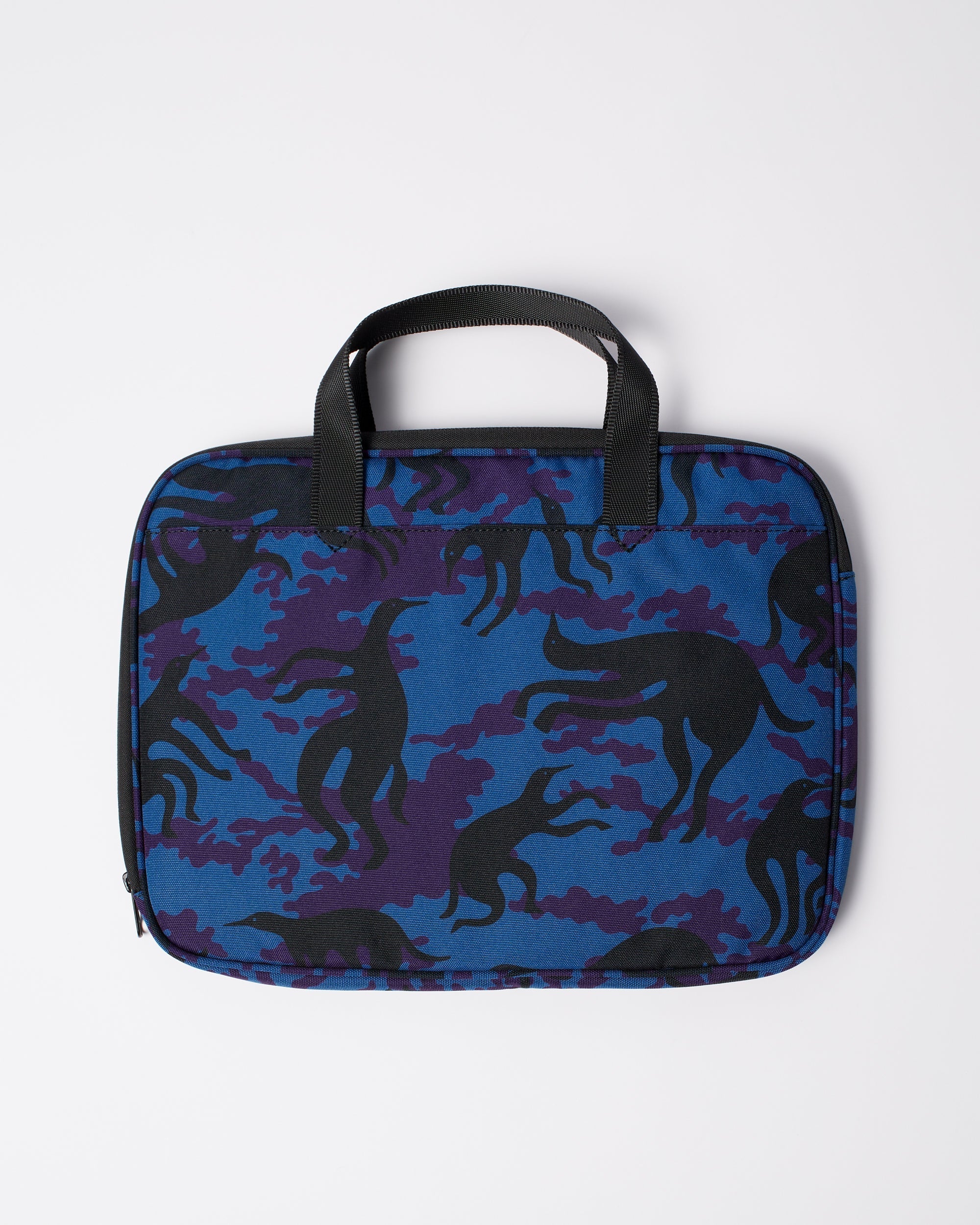 Parra Purple Camo Beast laptop sleeve blue — back view