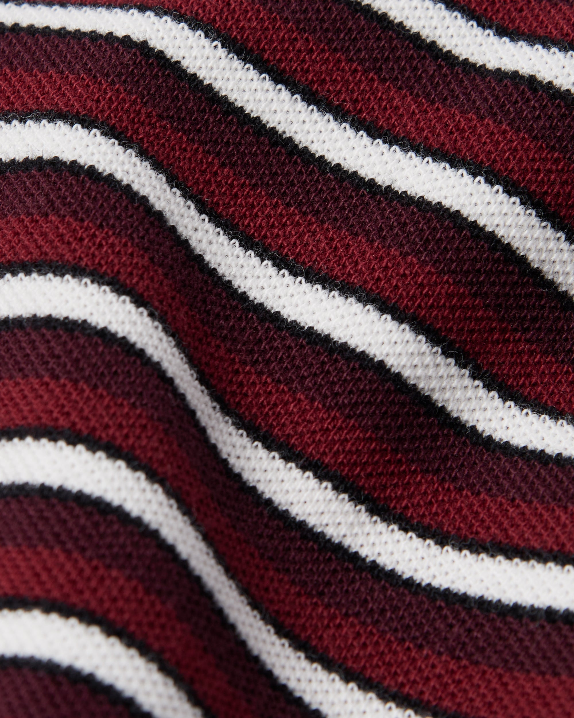 Parra Tripped Stripes Pique Long Sleeve Dark Red — worn