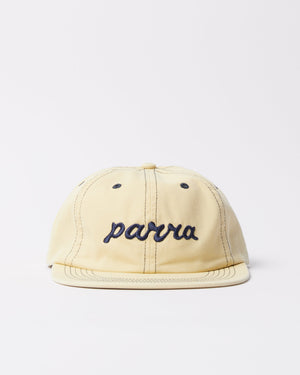 Parra Lowercase Script Logo 6 Panel Hat Natural