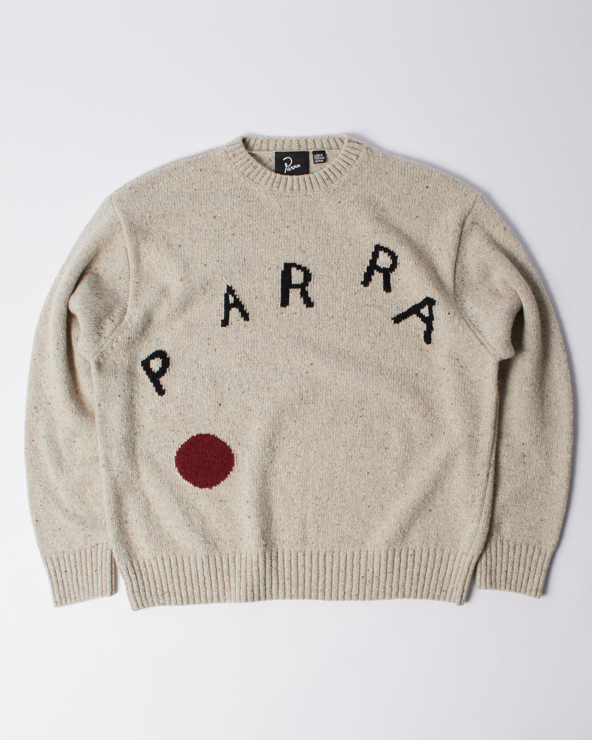 Parra Red Dot Knitted Pullover Grey