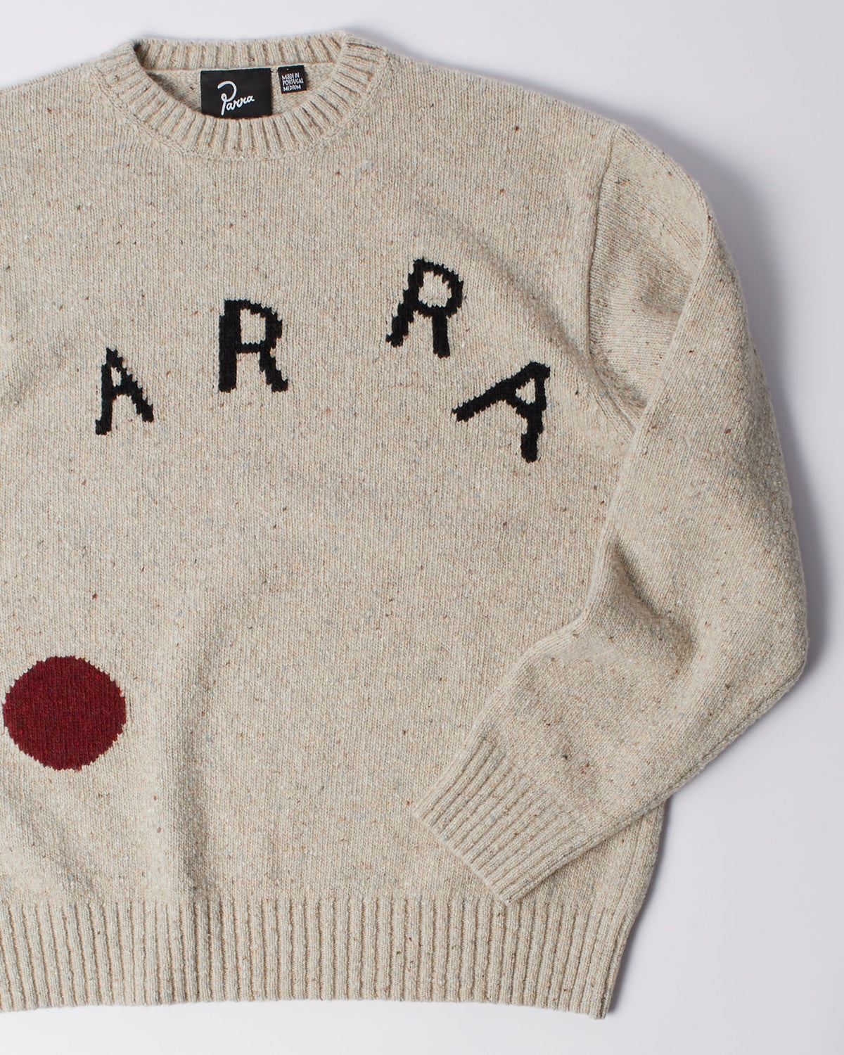 Parra Red Dot Knitted Pullover Grey