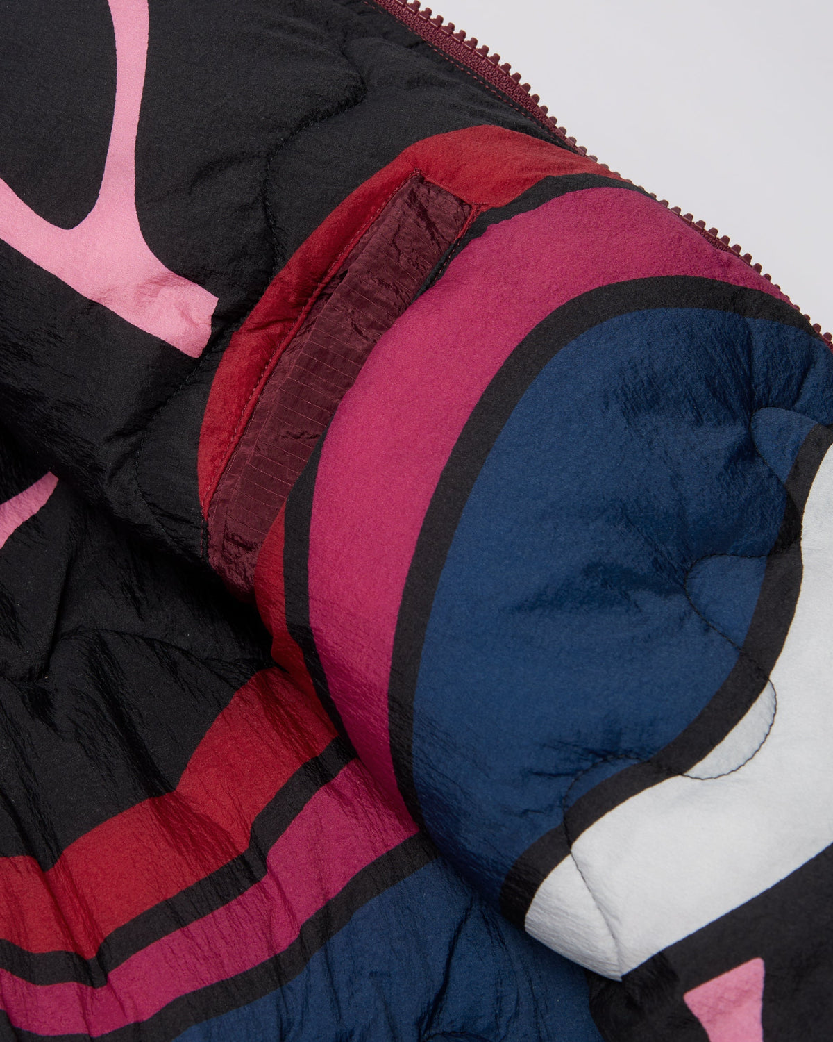 Parra Wavy Puffer Jacket Dark Red