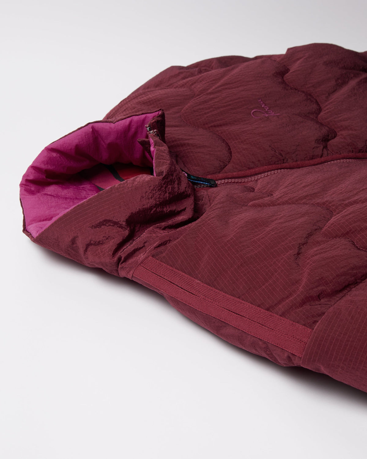 Parra Wavy Puffer Jacket Dark Red