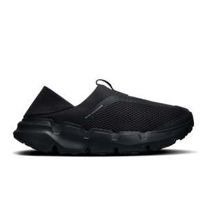 On Cloudsoma Moc women's slip-on hiking shoe in black, lateral view
