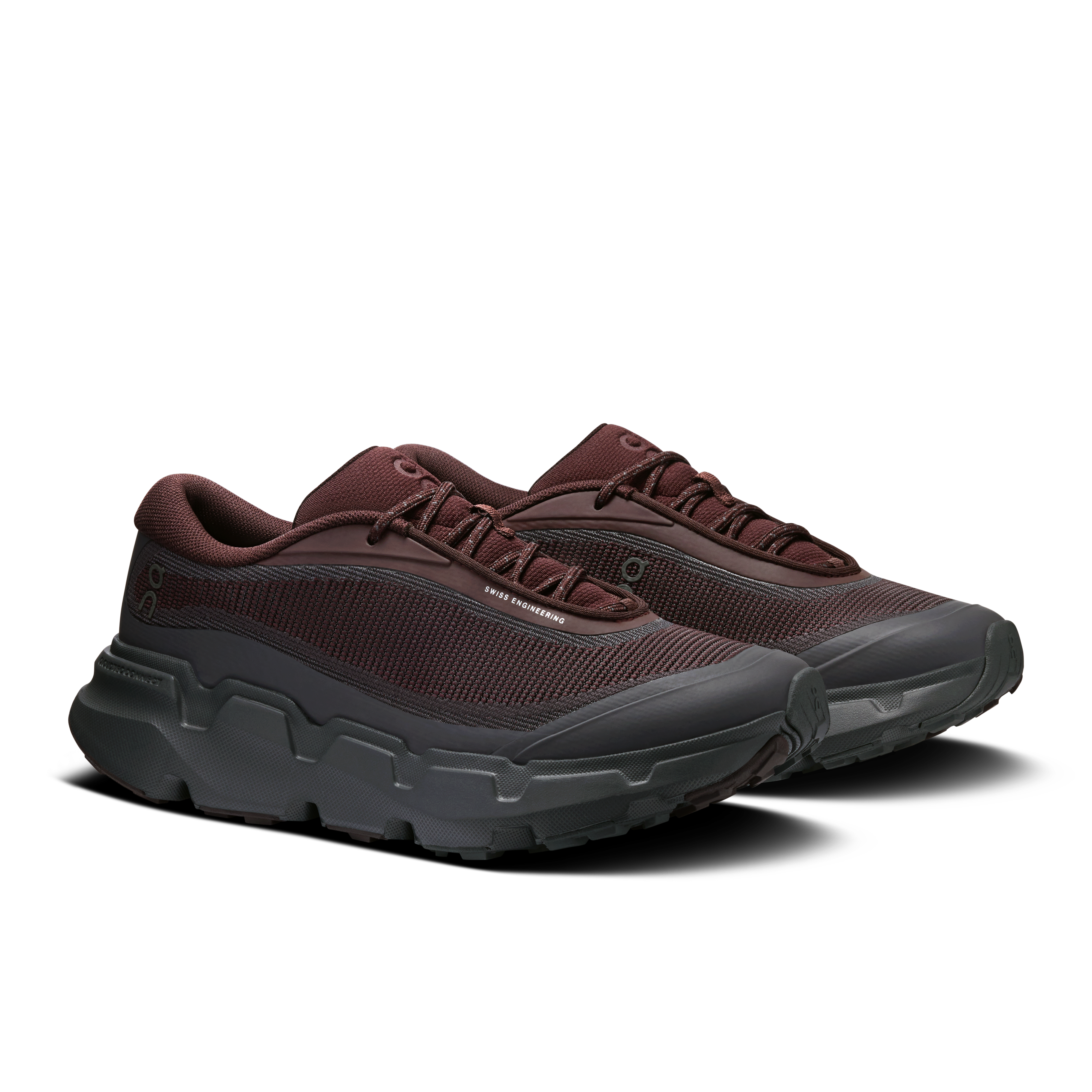 On Cloudsoma Hike women's Ox / Eclipse, angled view