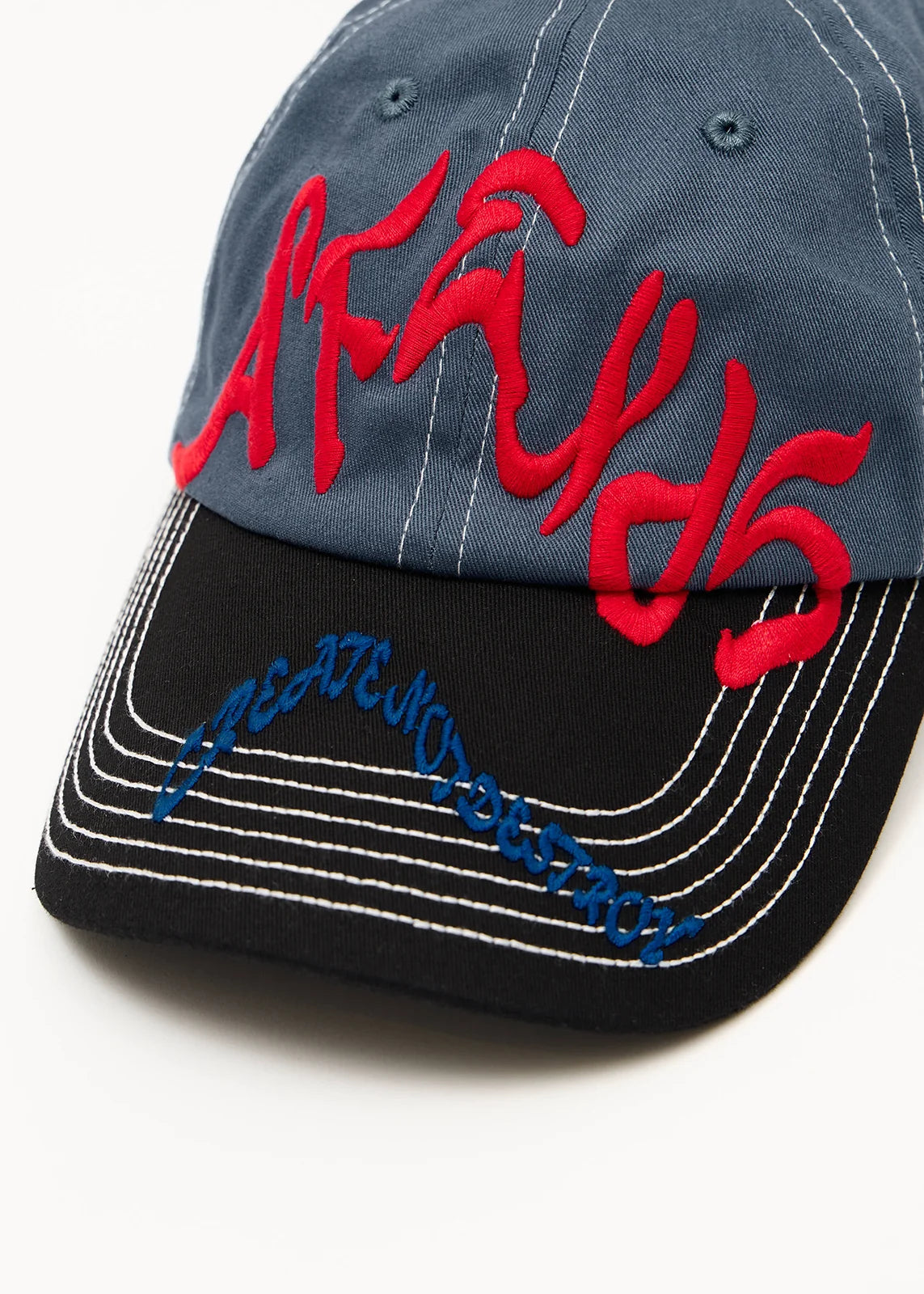Afends Consider Recycled Six Panel Cap – Slate Blue