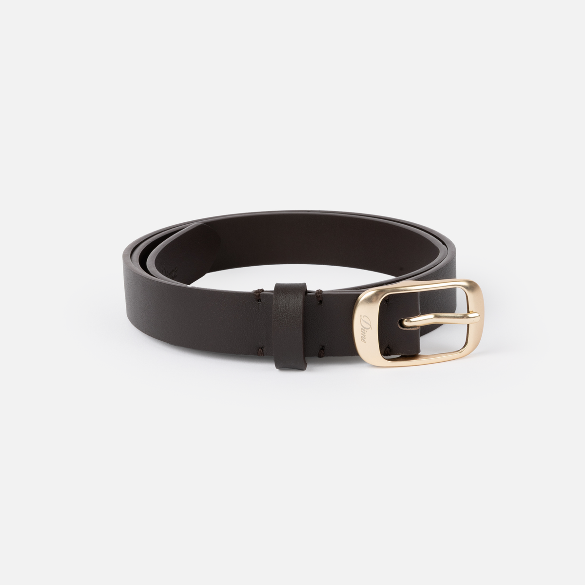 Dime MTL Dress Leather Belt Brown — product shot