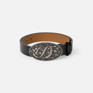 Dime MTL Skull Leather Belt Black — product shot
