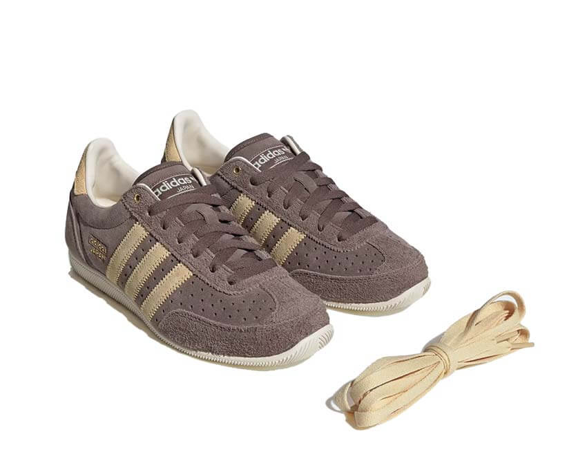 adidas Women's Japan Earth Strata - top down view of suede upper and lacing