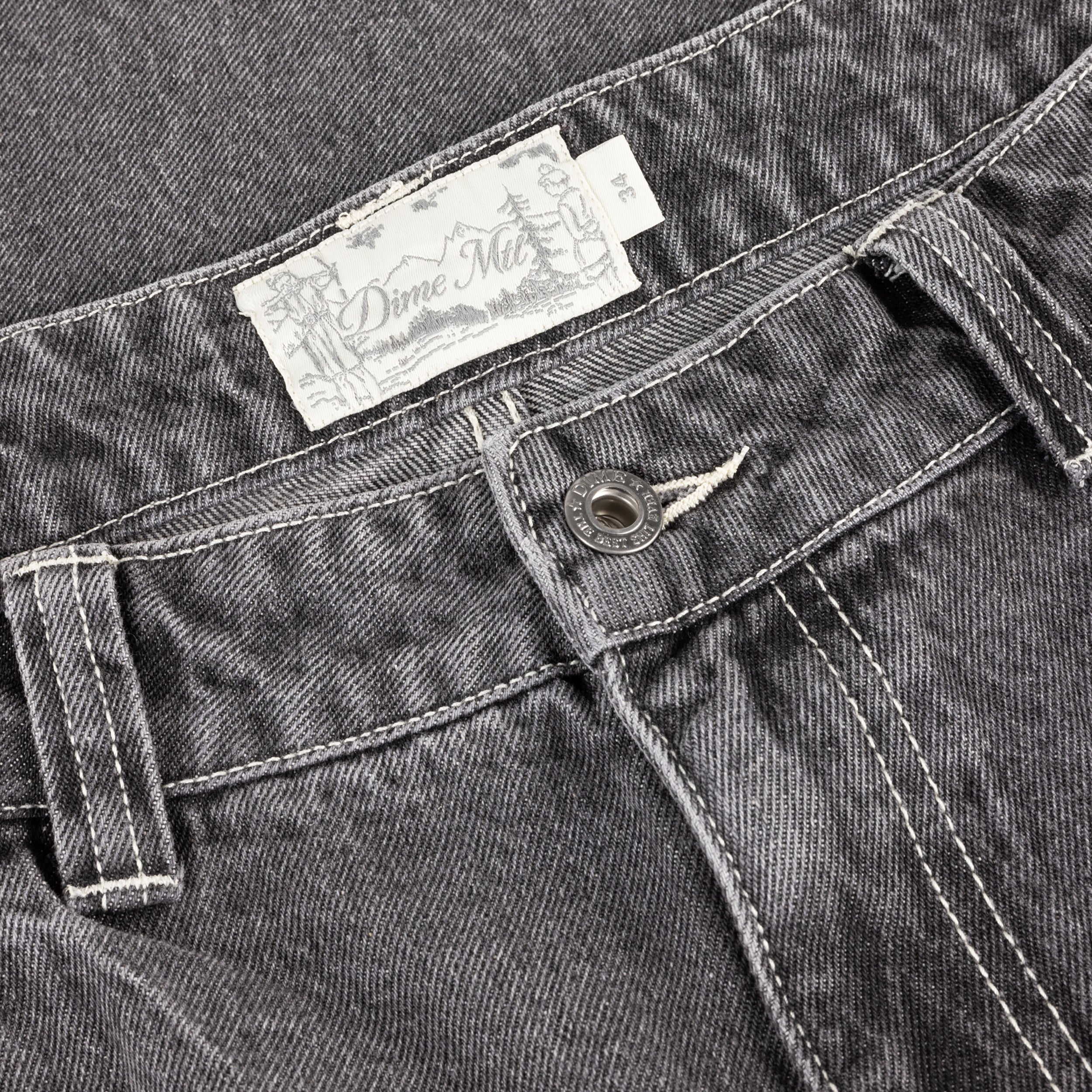 Dime MTL Baggy Wink Denim Pants Faded Black — detail