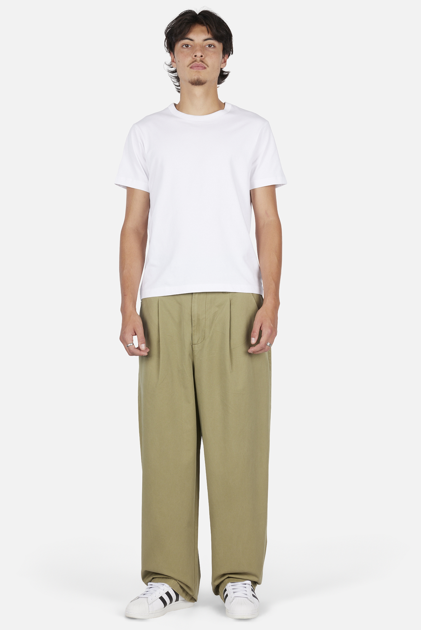 Dime MTL Baggy Chino Pants Light Military — worn by model