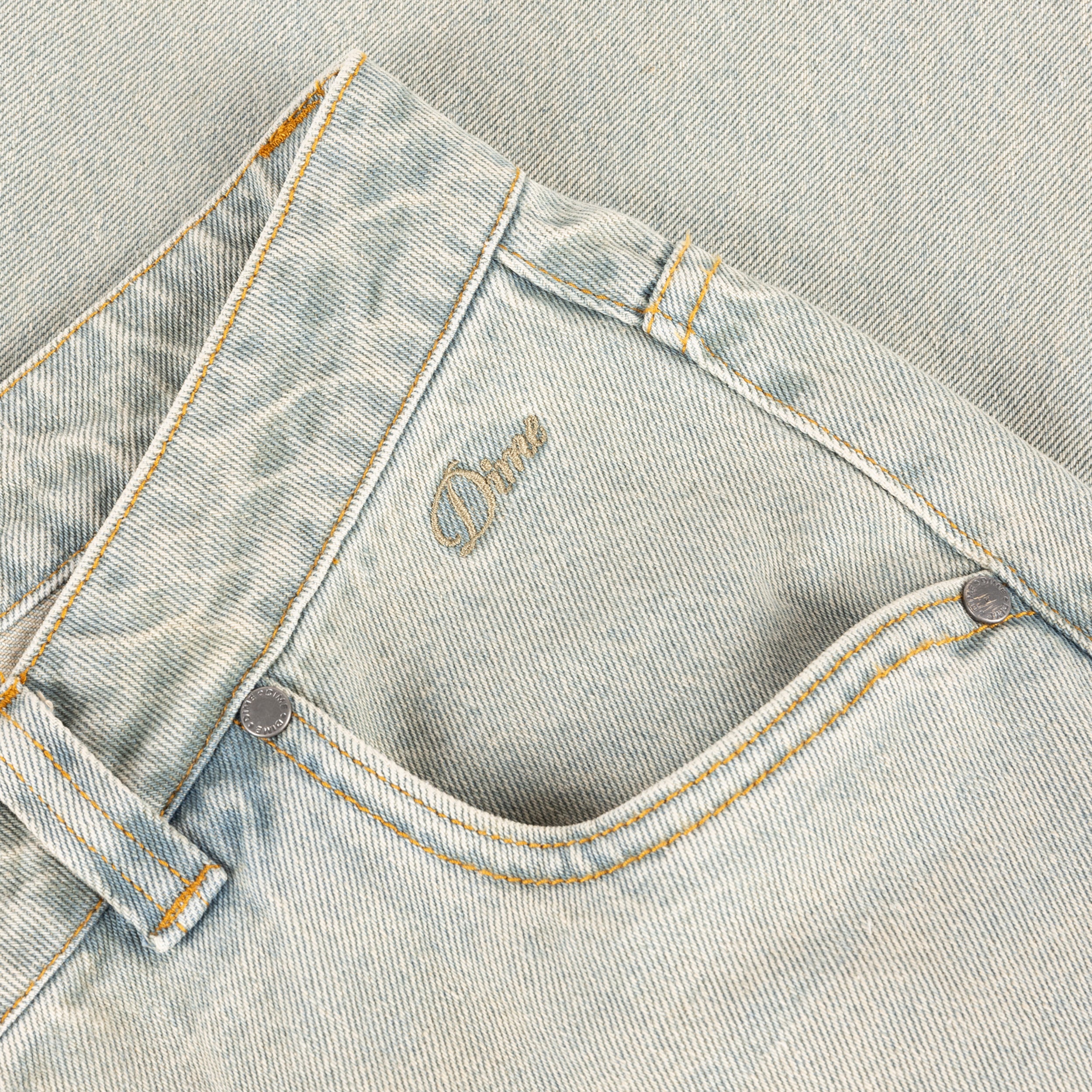 Dime MTL Relaxed Denim Pants Sandblasted Sky Blue — detail