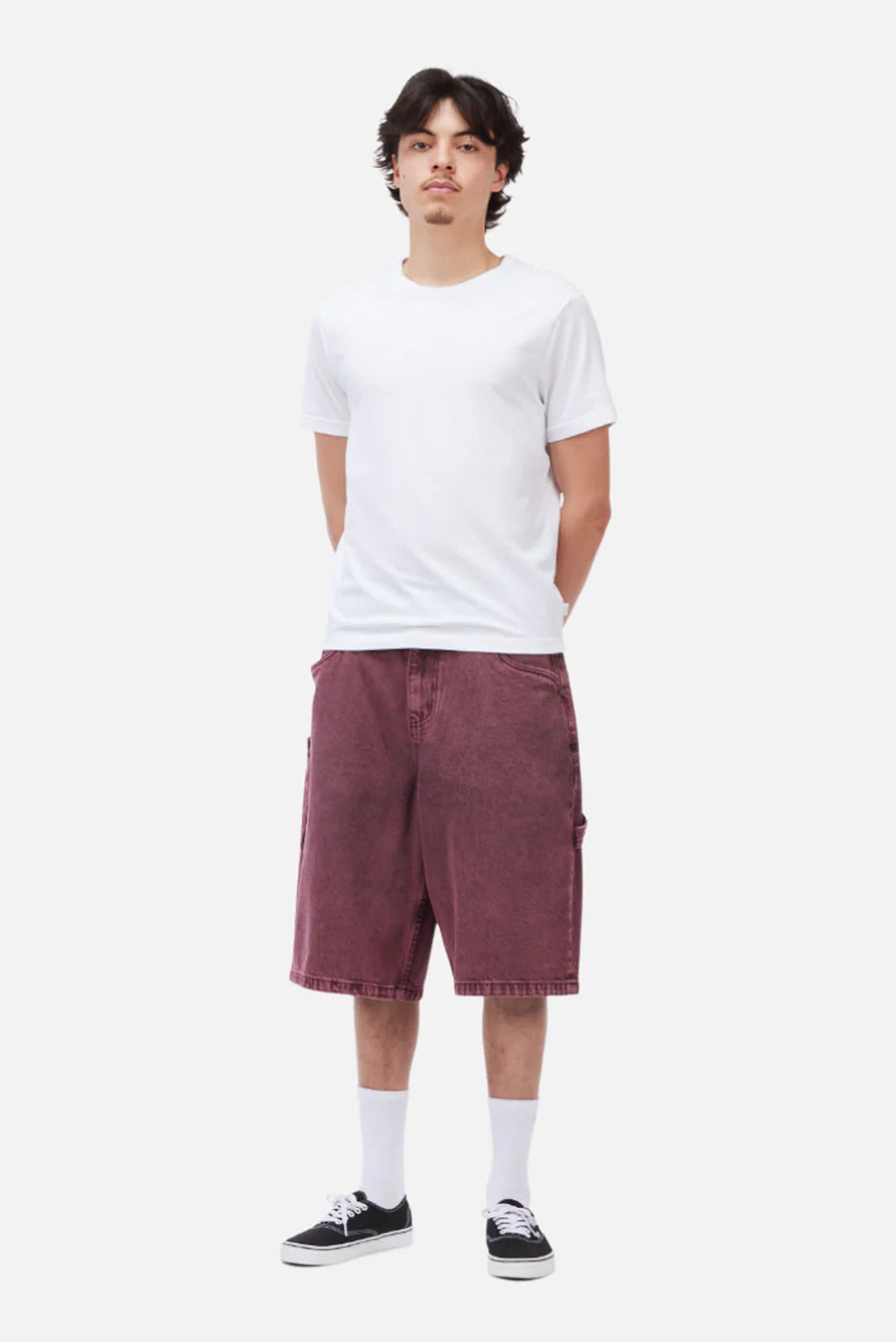 Dime MTL Classic Denim Shorts Wine Wash