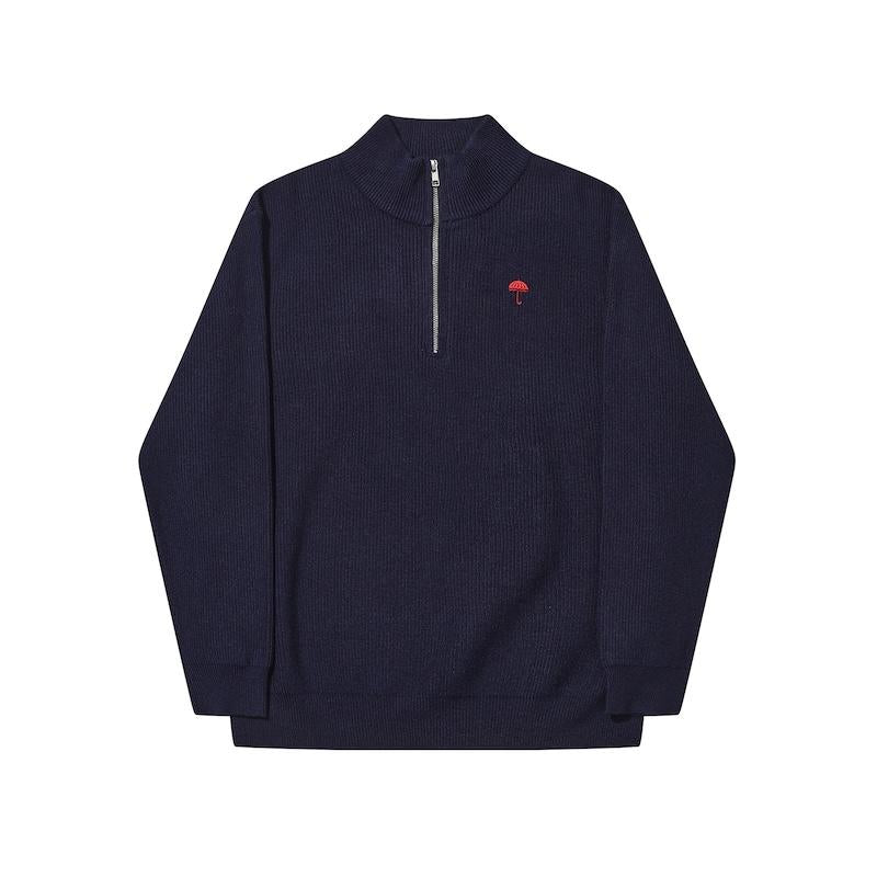 Hélas Classic Quarter Zip Knit Navy