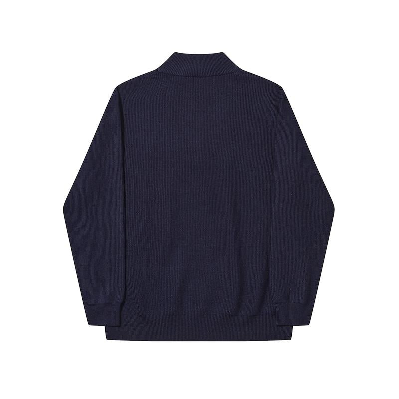 Hélas Classic Quarter Zip Knit Navy detail