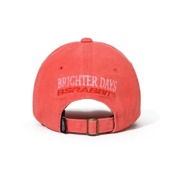BS Rabbit 3D Embroidery Dirty Washed Cotton Cap – Red