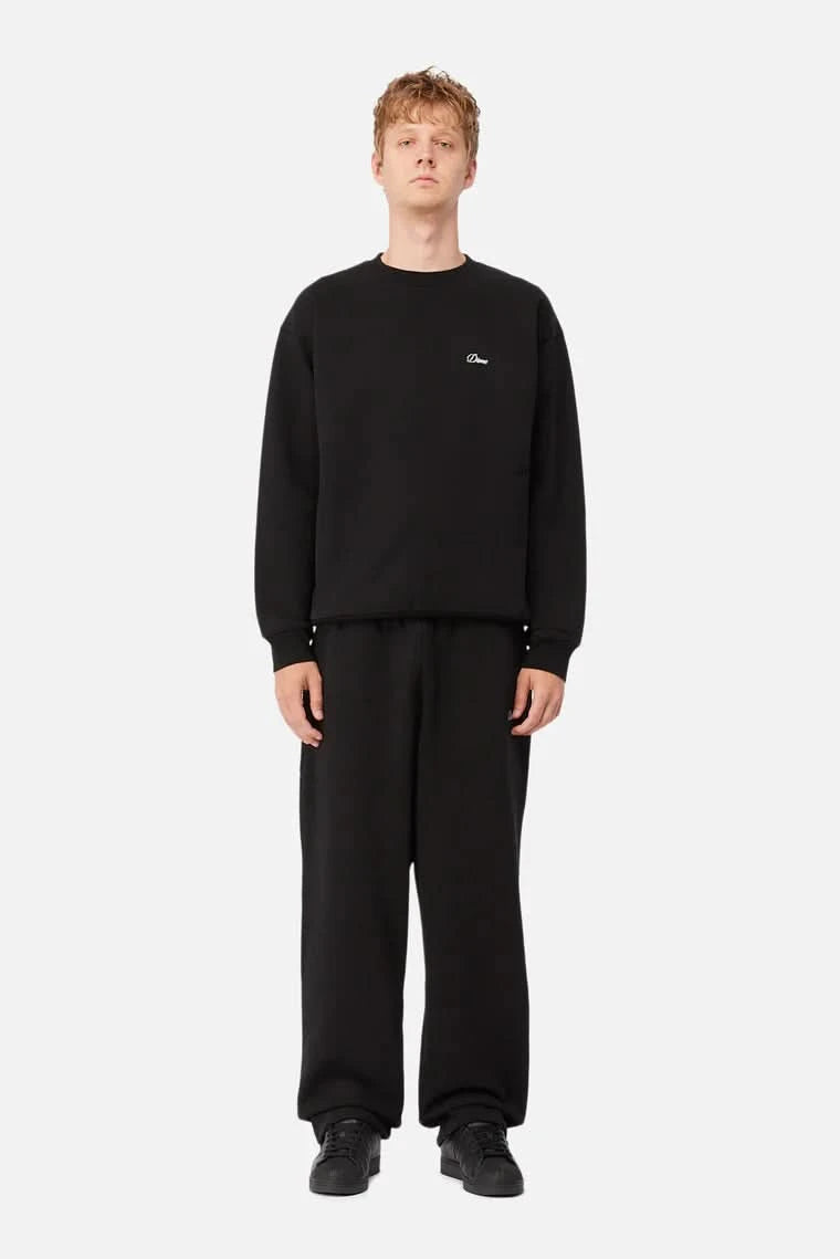 Dime MTL Cursive Small Logo Crewneck – Black