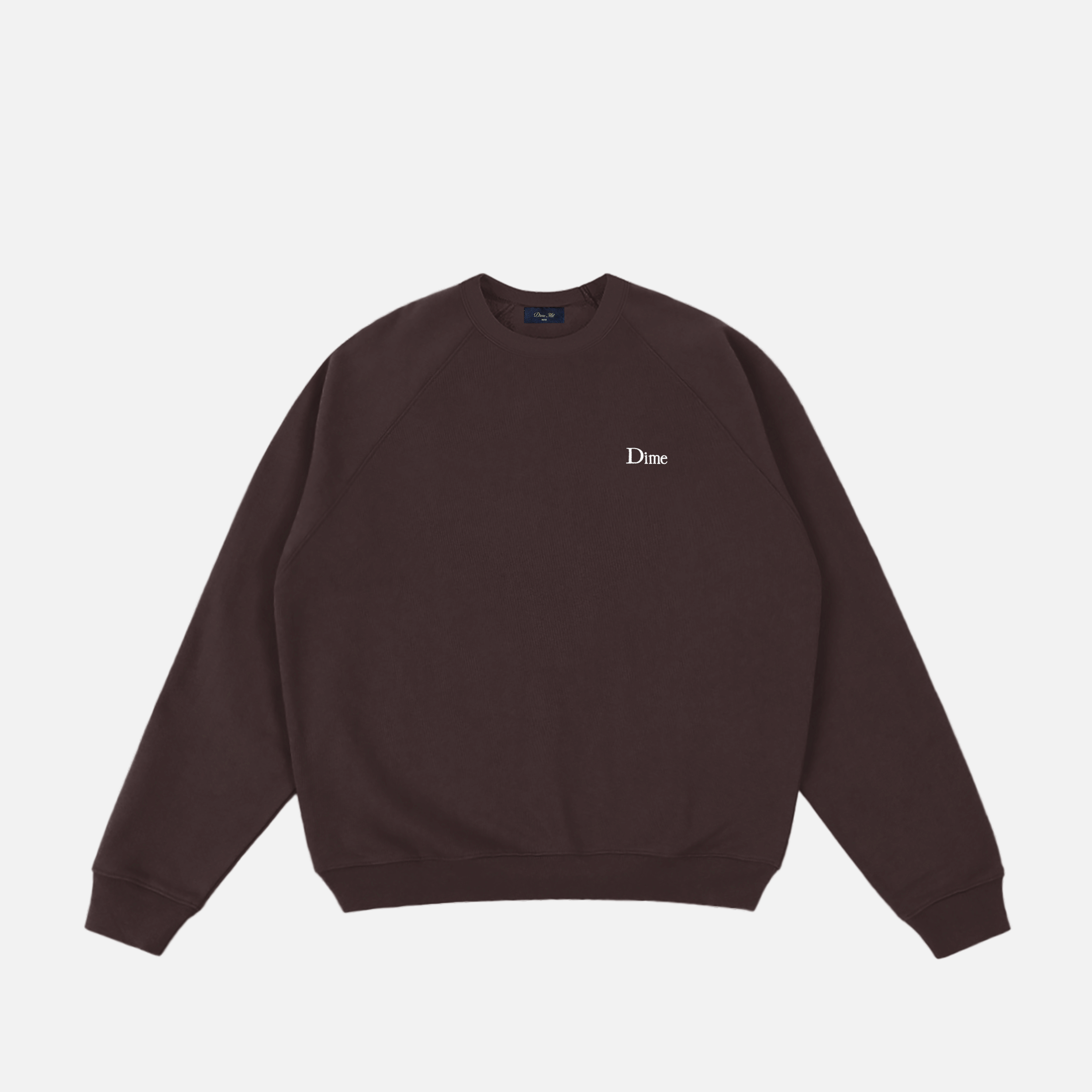 Dime MTL Classic Small Logo Crewneck Dark Brown — product shot