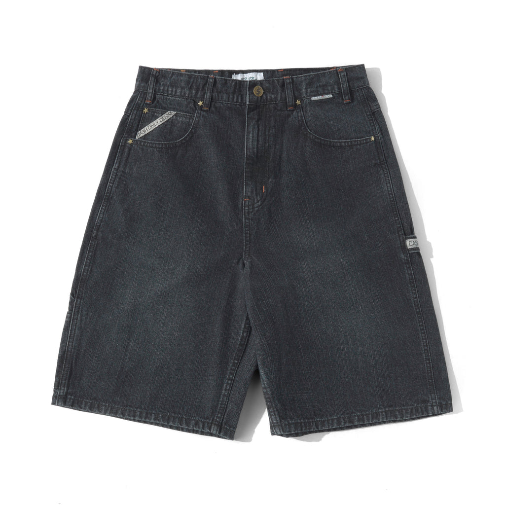 Cash Only Company Denim Shorts Distress Washed Midnight - front