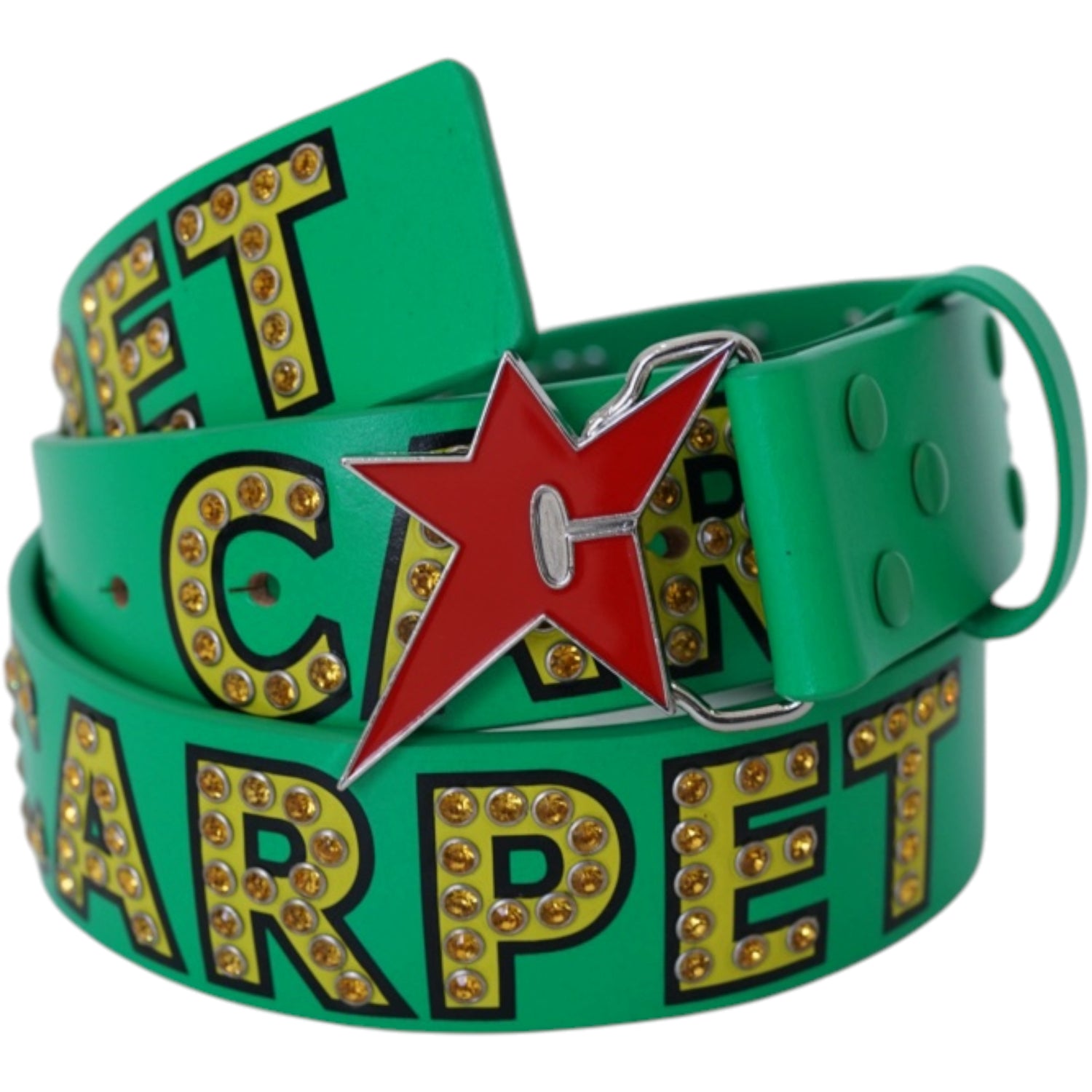 Carpet Company Varsity Rhinestone Leather Belt
