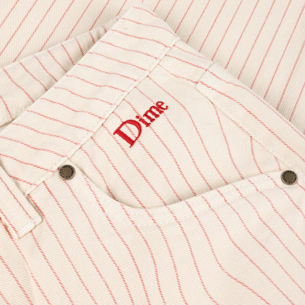 Dime MTL | Relaxed Denim Warm White (Striped) - pocket