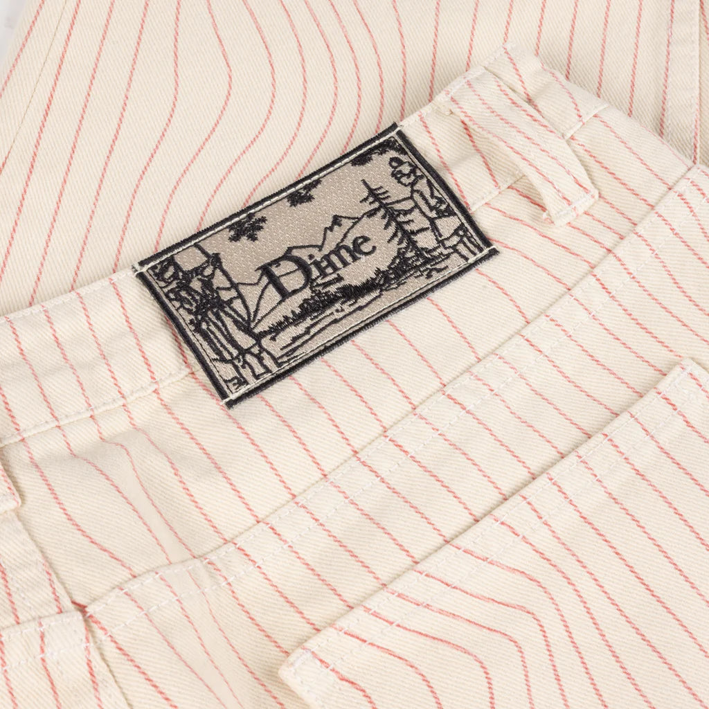 Dime MTL | Relaxed Denim Warm White (Striped) - detail