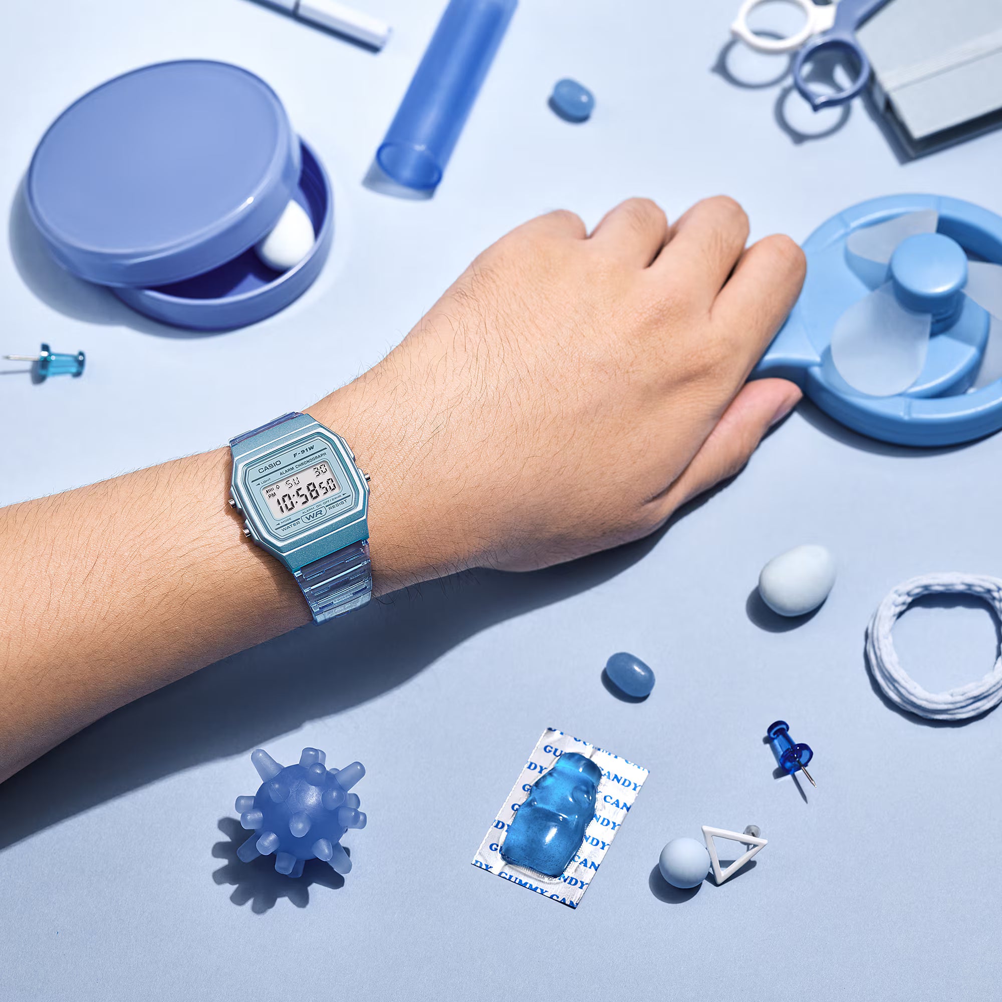 Casio Digital Watch Fâ91WSâ2 â Blue Resin now at Gallery Streetwear Kelowna