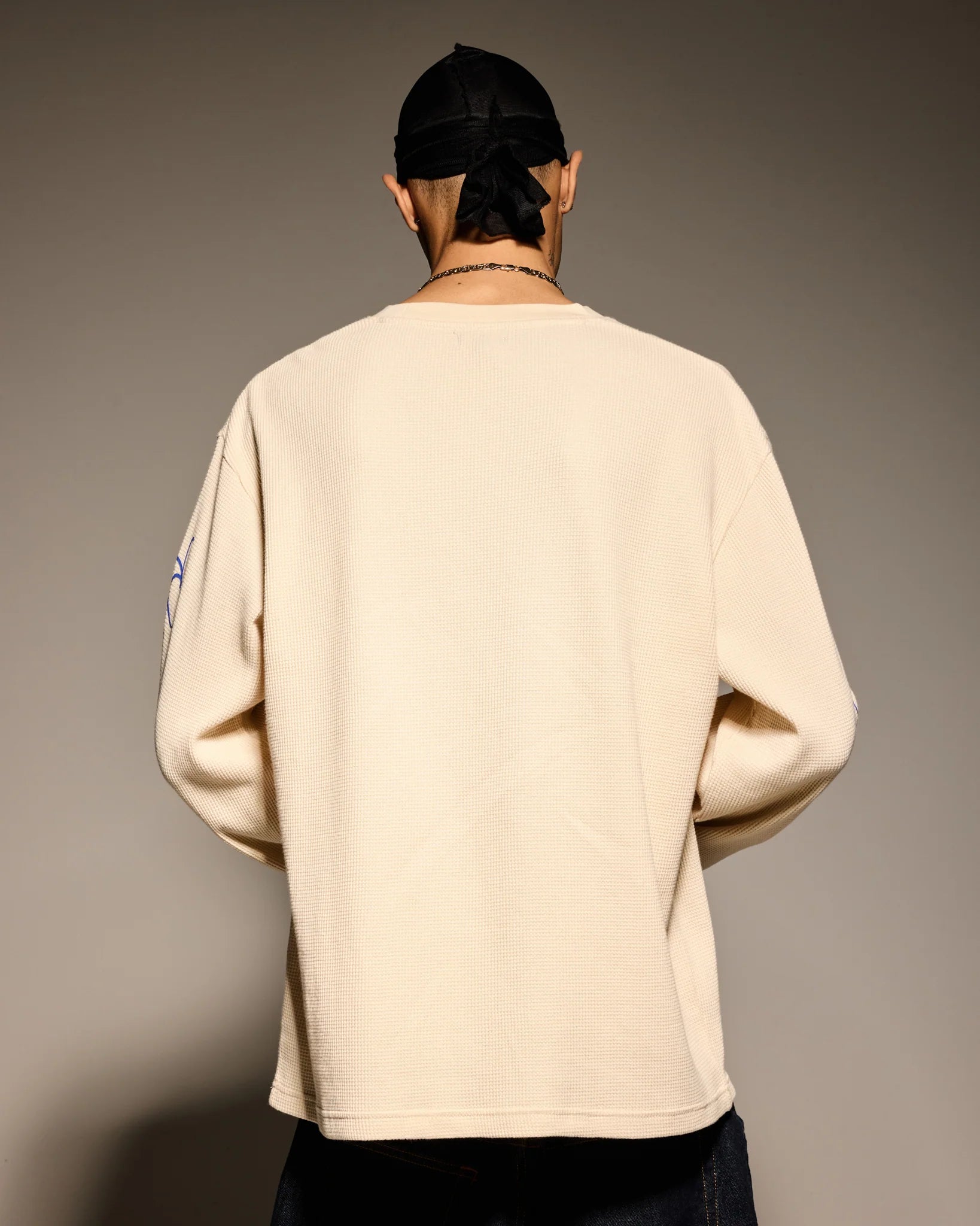 Born X Raised Fine Line Thermal Shirt - Cream