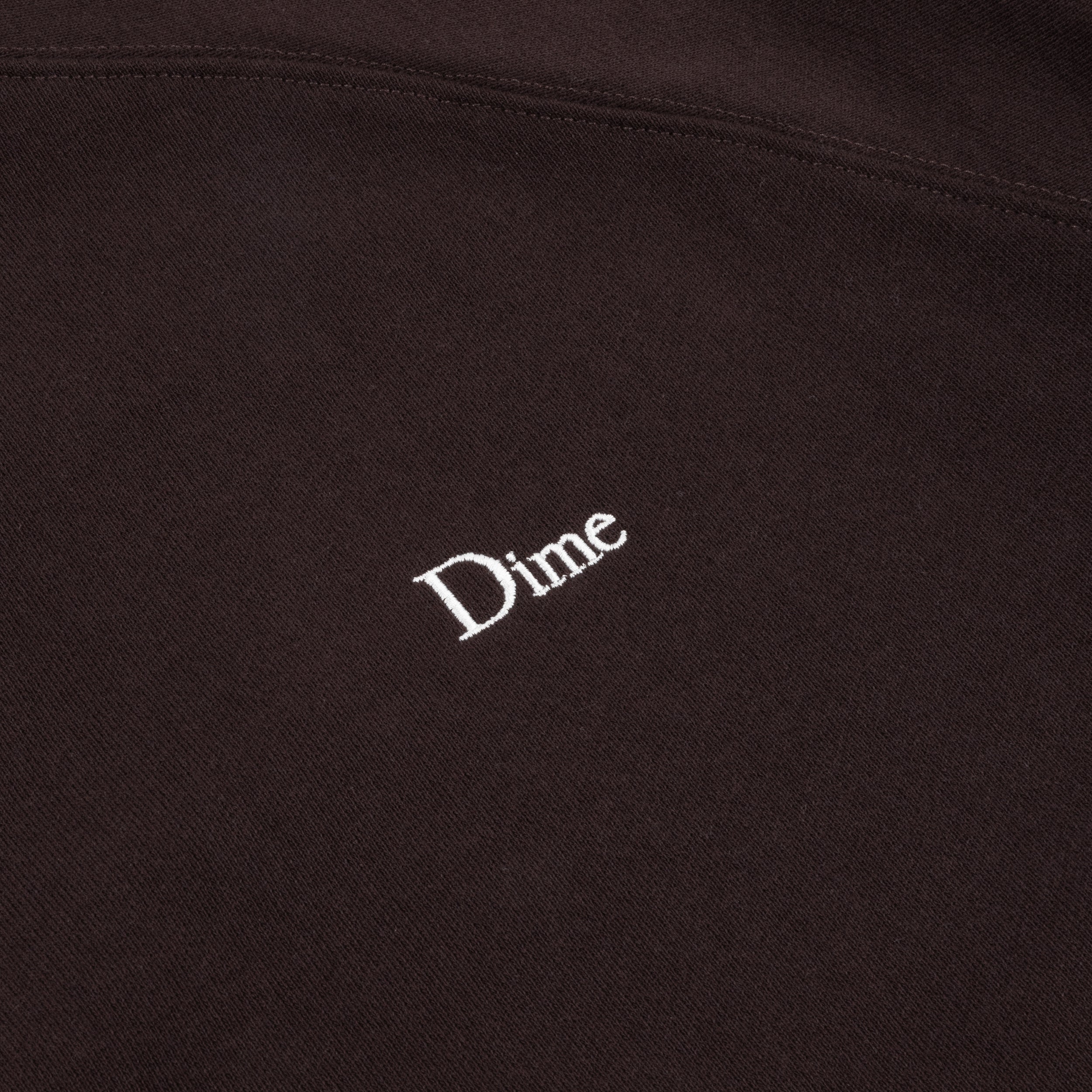 Dime MTL Classic Small Logo Crewneck Dark Brown — detail
