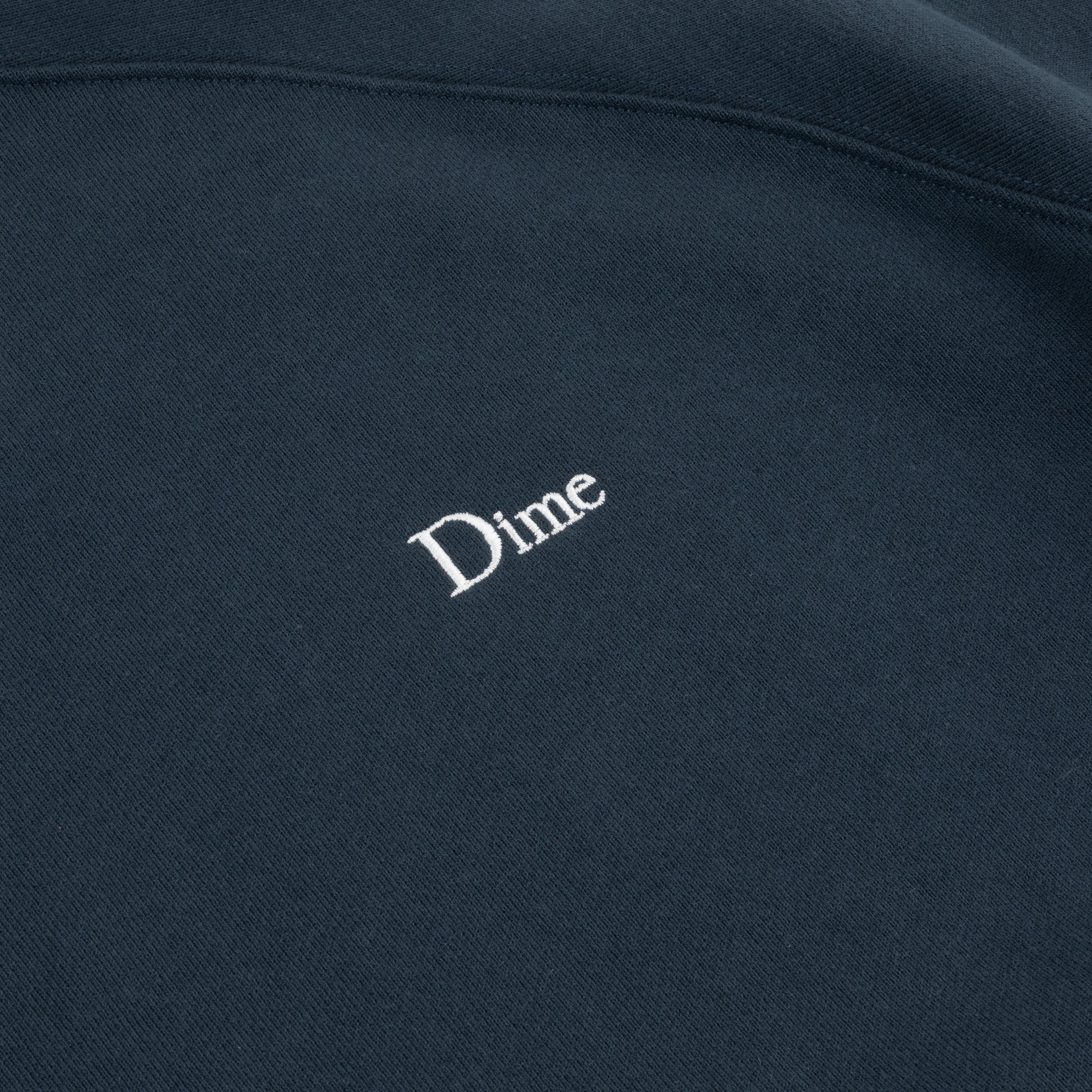 Dime MTL Classic Small Logo Hoodie Navy — detail
