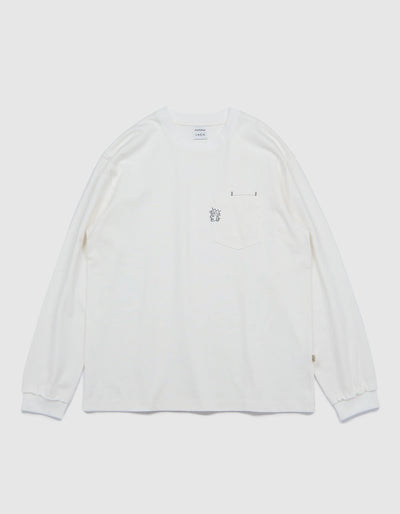 Victoria HK Double Pocket L/S Tee – White